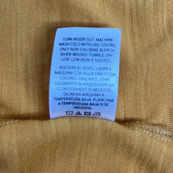 Terra & Sky Sleeveless Blouse Womens Size 1X Mustard Yellow Tie Front - Picture 10 of 10